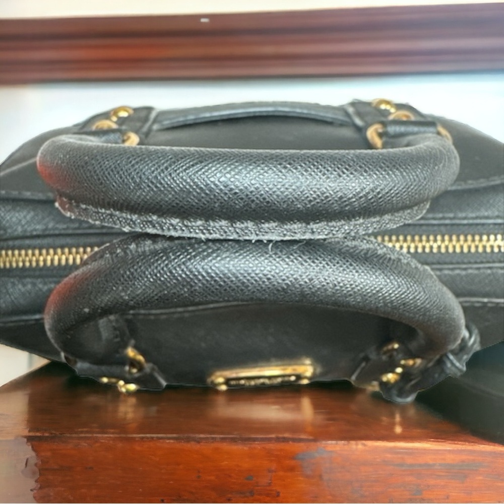 Michael Kors Saffiano Ayden Black Leather Satchel Handbag Excellent Condition - Picture 11 of 17